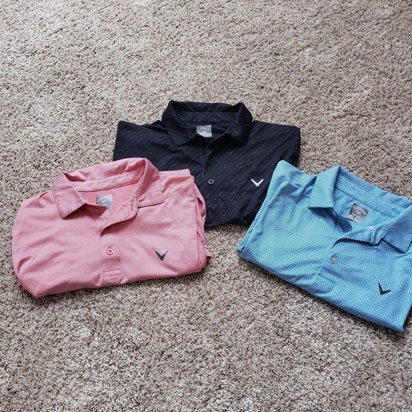 Callaway Other - Lot Of 3 Callaway Opti Dri Swing Tech Performance Polos Men's M All Over Print